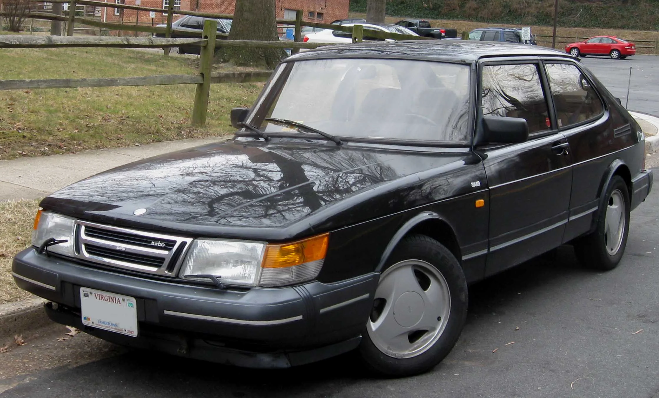 Classic Saab 900, a vintage Swedish car with distinctive design.
