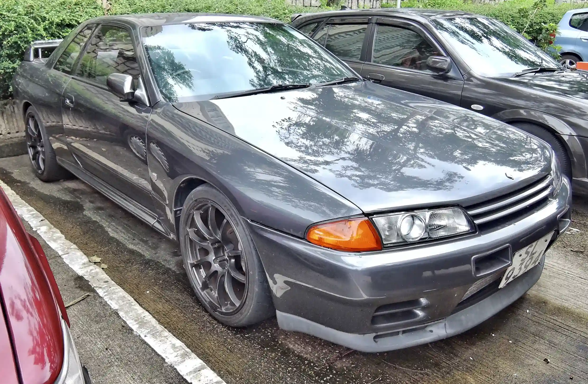 Classic Nissan Skyline GT-R R32, powerful, sporty, and iconic Japanese car.