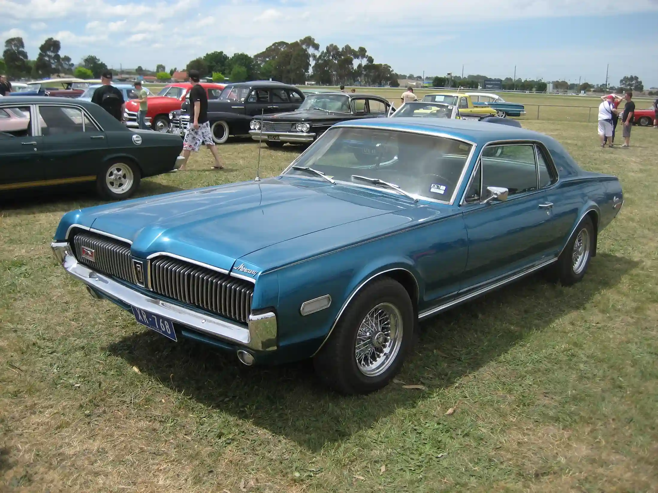 Sleek 1968 Mercury Cougar XR7, a classic muscle car.