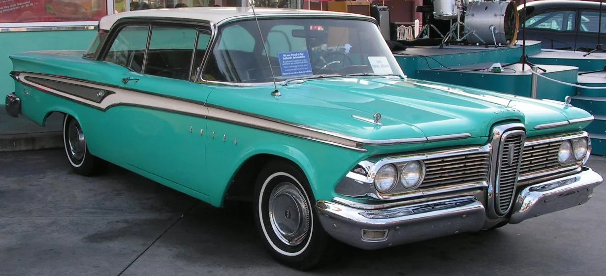 Classic 1959 Edsel Corsair coupe in good condition, showcasing its unique style.
