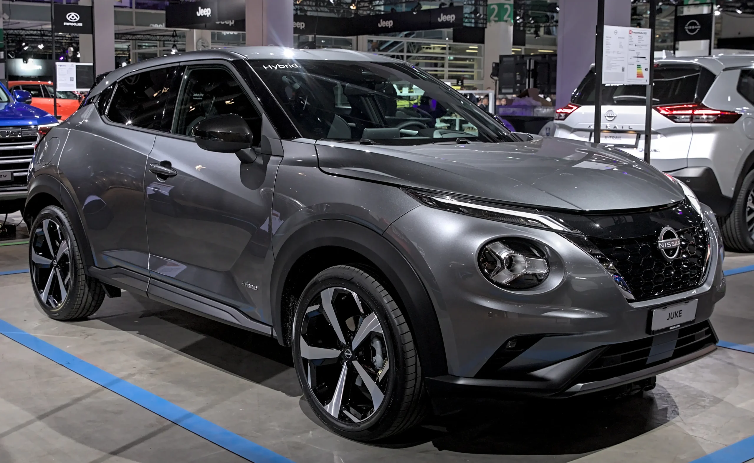 Sleek Nissan Juke in [color], sporty crossover with distinctive design.