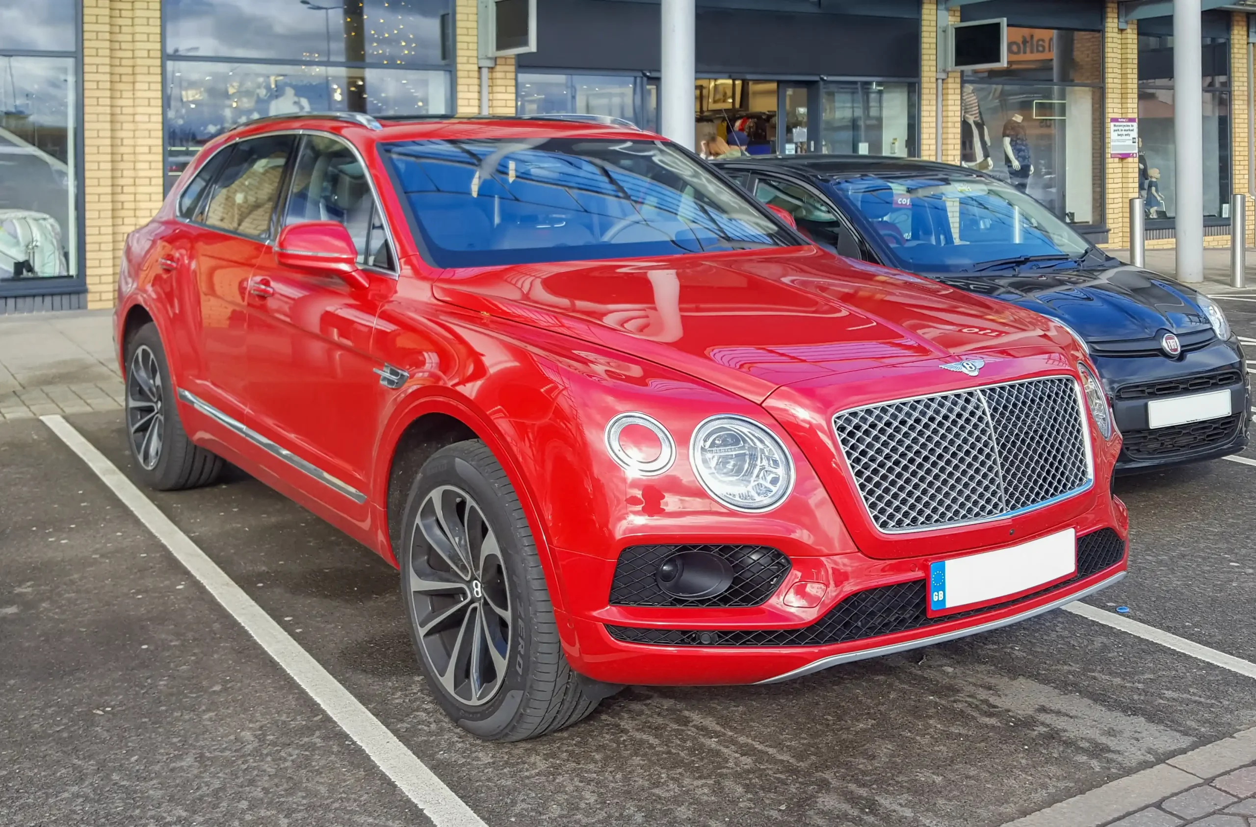 Luxurious Bentley Bentayga SUV parked, showcasing its elegant design.