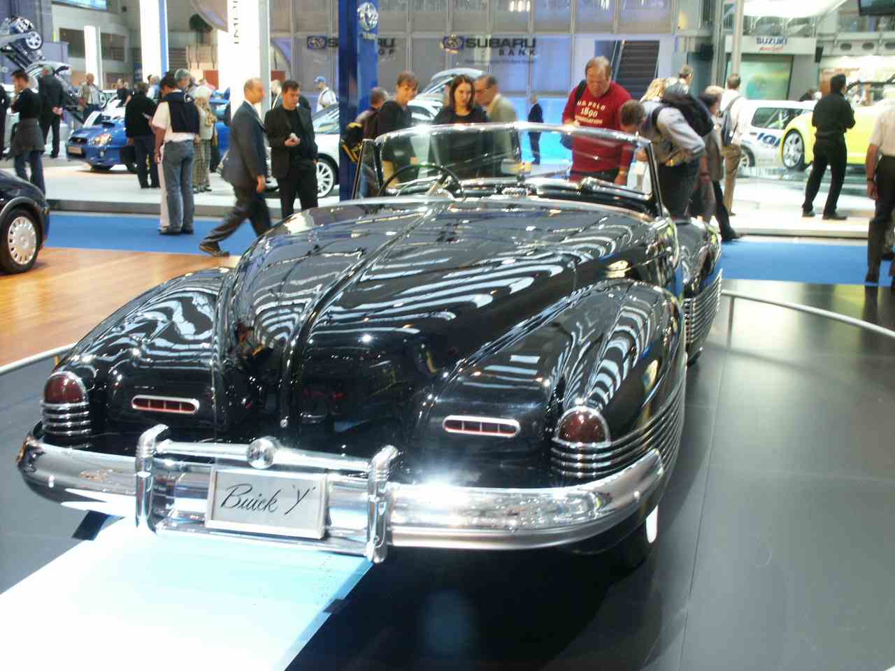 Vintage Buick Y-Job, a sleek, silver, concept car