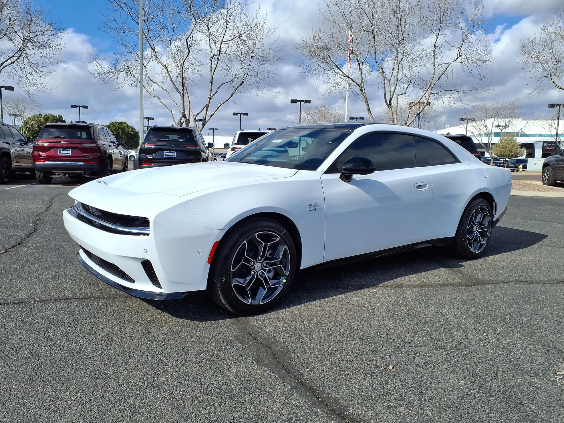Sleek Dodge Charger Daytona electric car in vibrant
