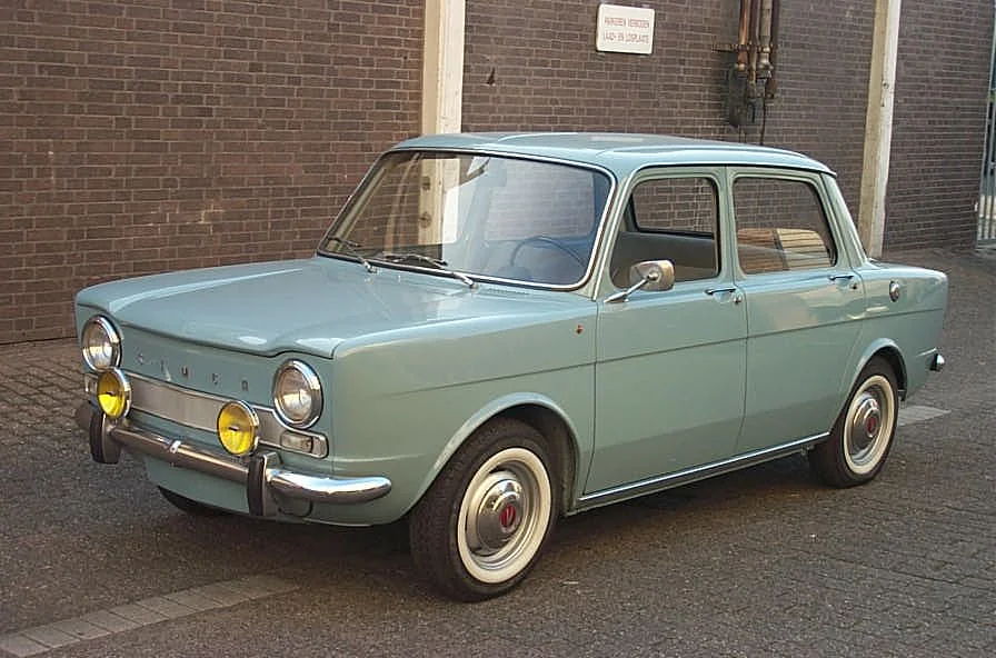 Retro Simca 1000, a small, boxy French car, parked.