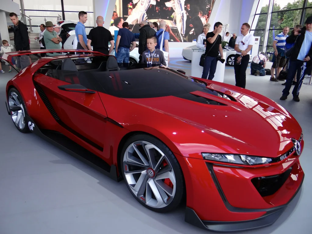 Aggressive Volkswagen GTI Roadster concept car at Goodwood Festival of Speed, sporty design.