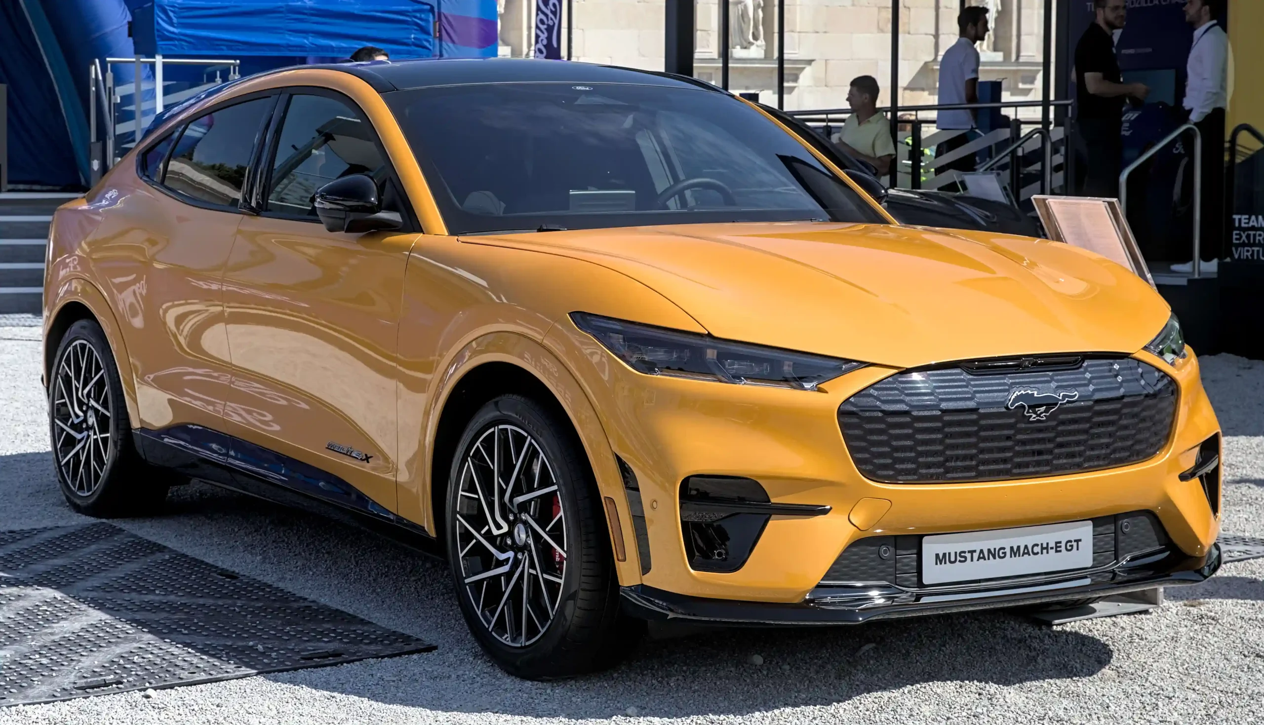 Electric Ford Mustang Mach-E in [Color], sporty and modern design