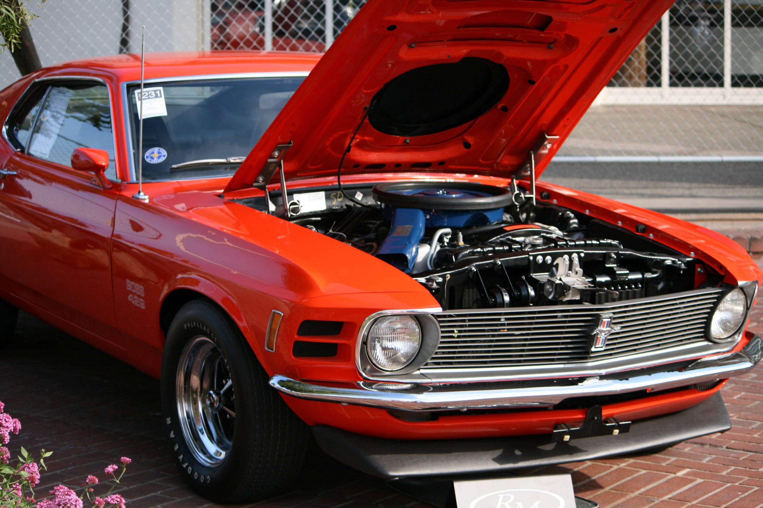 Red 1970 Ford Mustang Boss 429, a