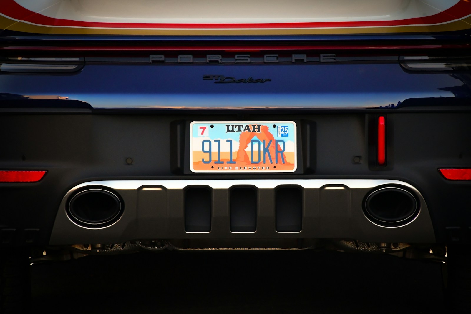 A license plate on the back of a car