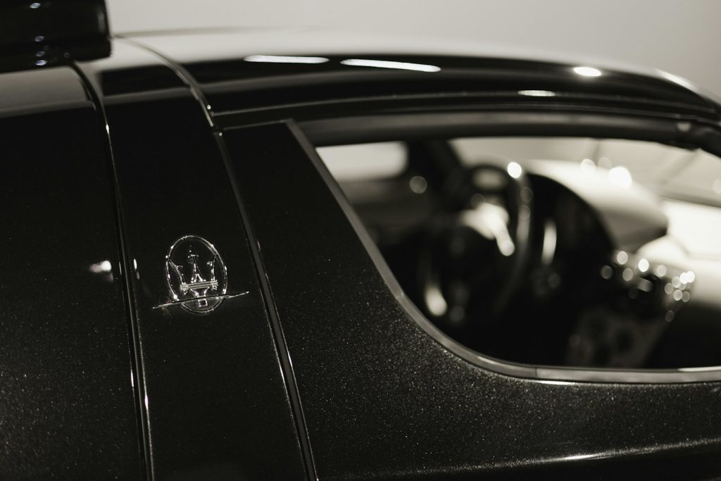 a close up of a car with a steering wheel
