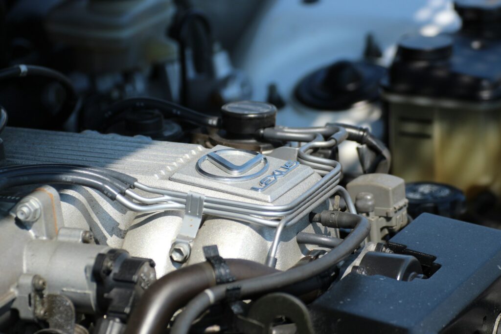 a close-up of a car engine