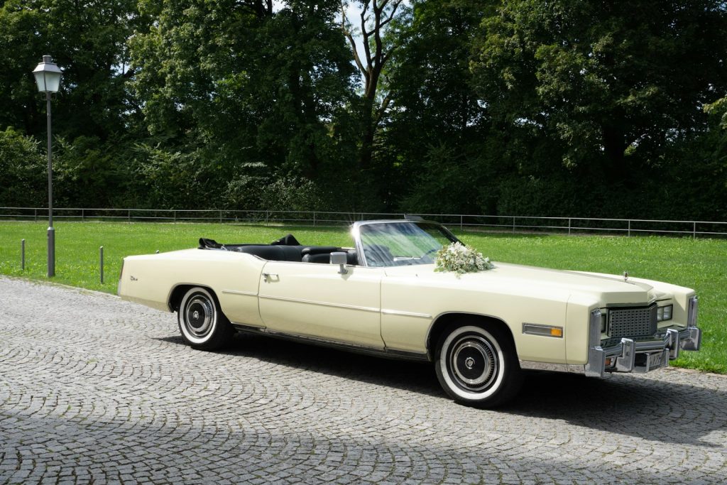 a white convertible car