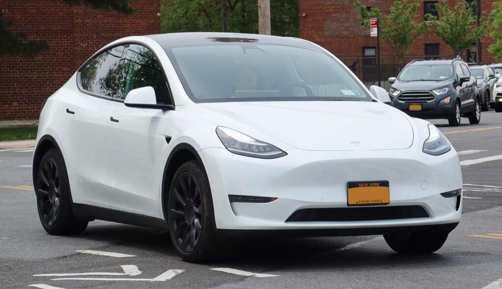 Tesla Model Y electric crossover, front view