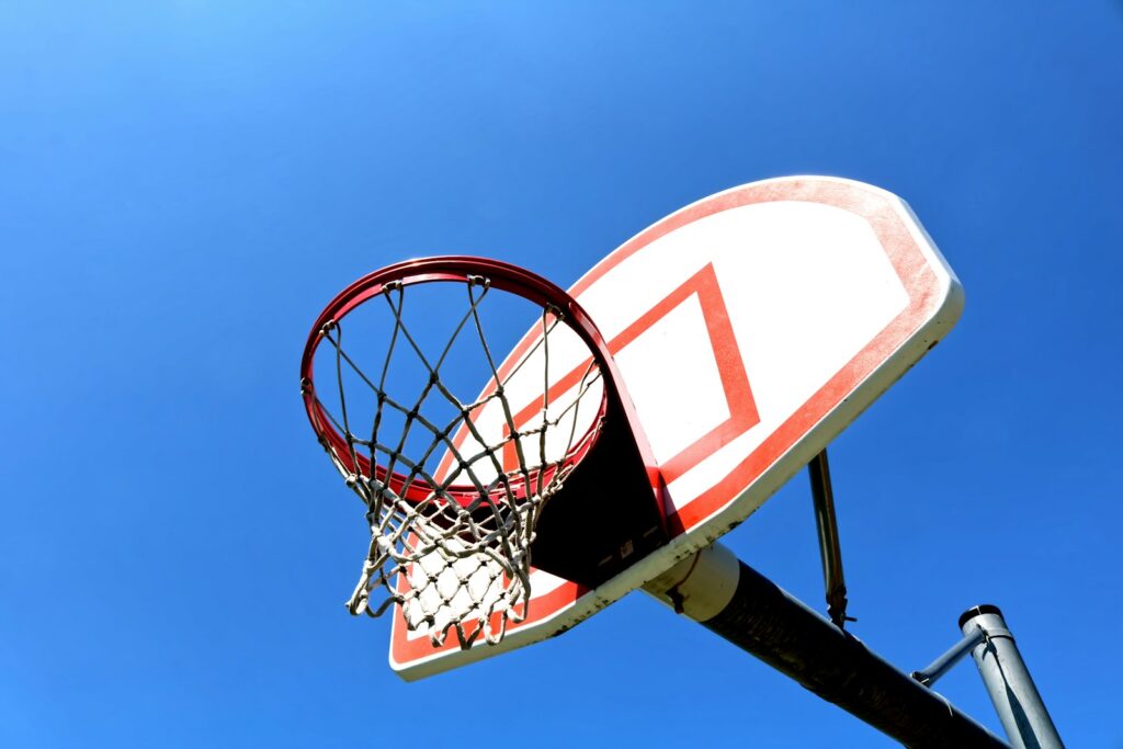 a basketball hoop with a net