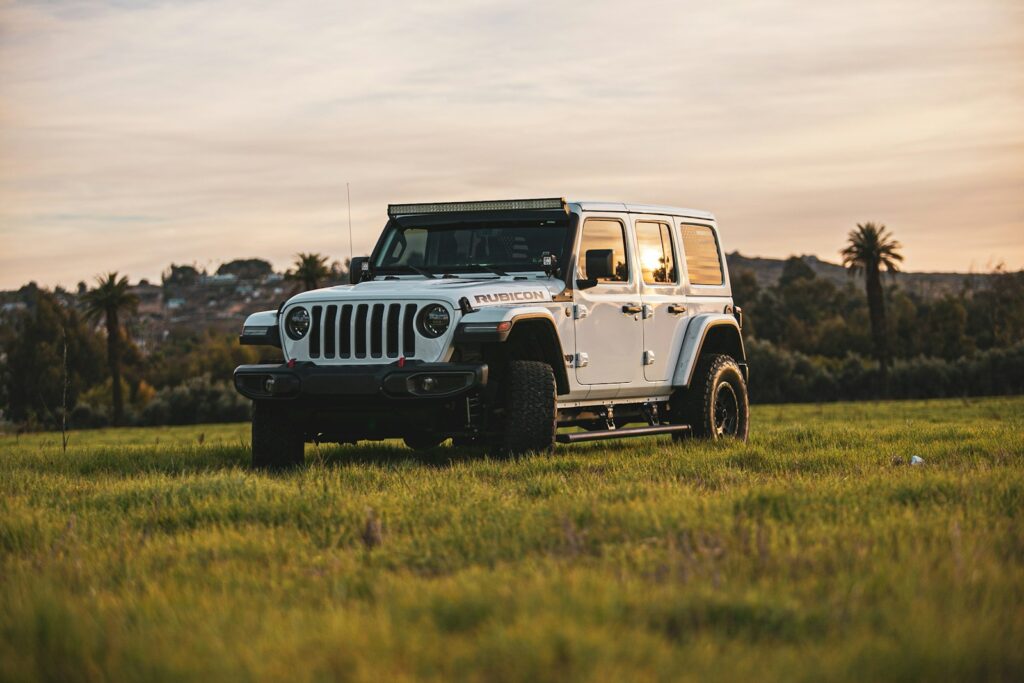 white Jeep Wrangler