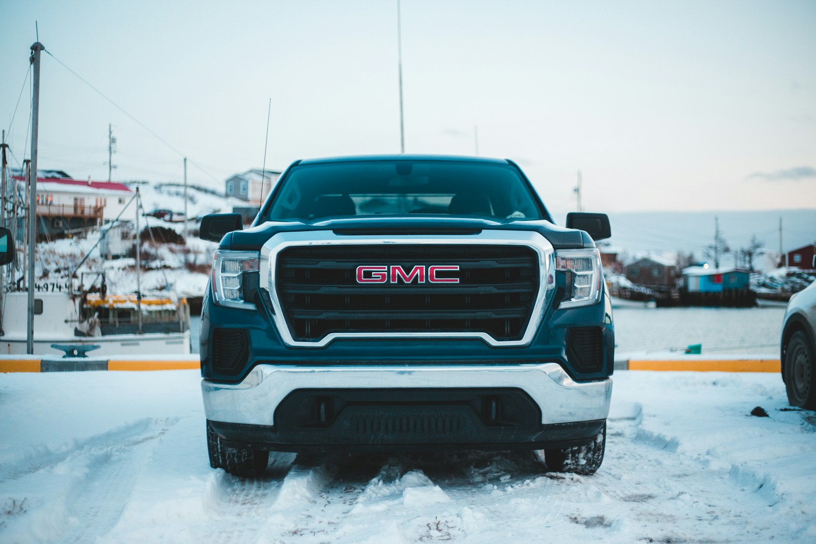black and gray GMC vehicle
