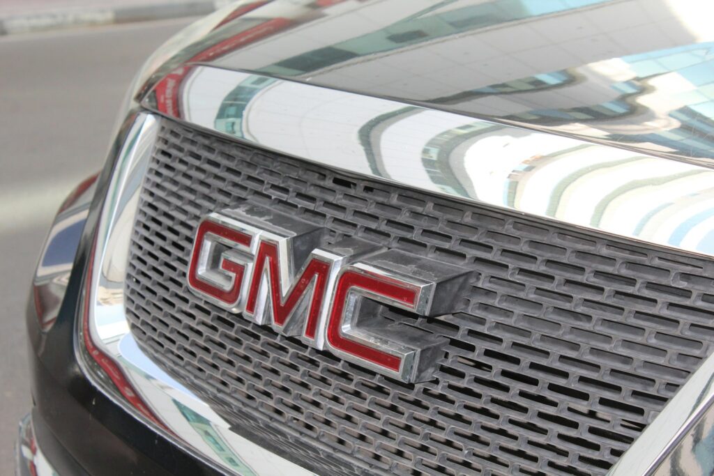 the grill of a car
