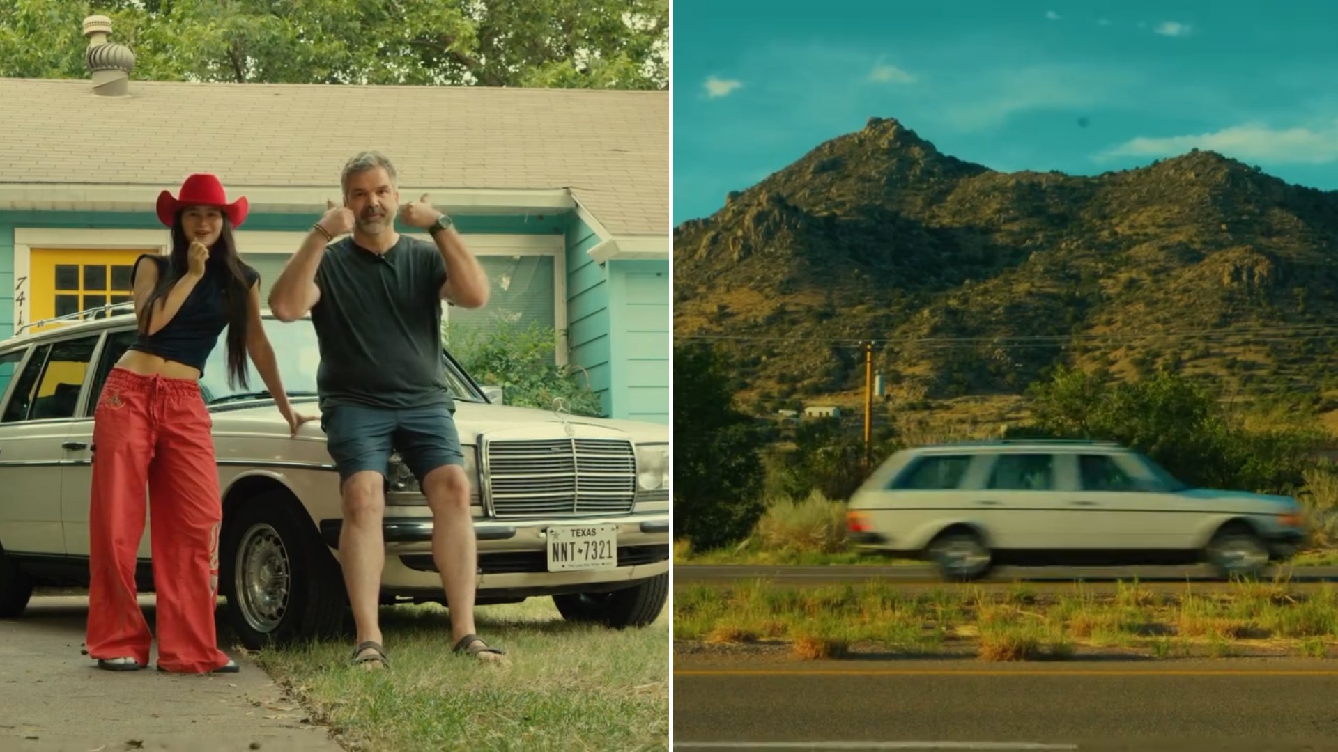 Couple Jokes About a Road Trip Challenge for Six Months, Then Finally Documents Their 28-Hour Cross-Country Drive From Texas to California in a Vintage Mercedes