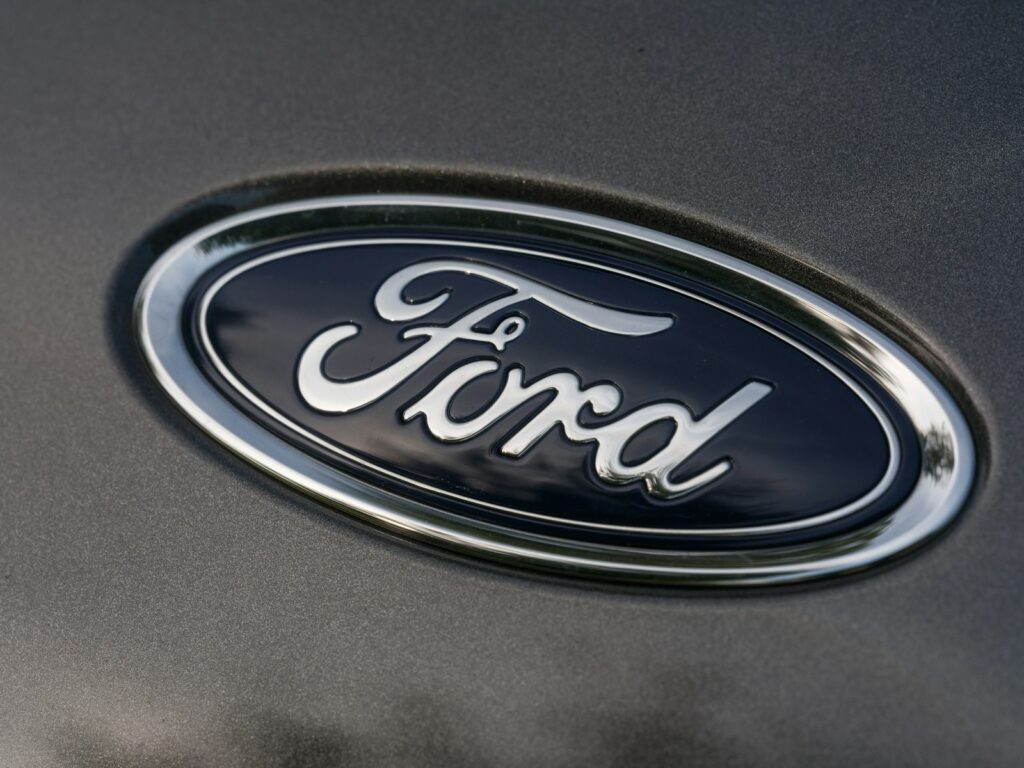 The ford logo is displayed on a vehicle