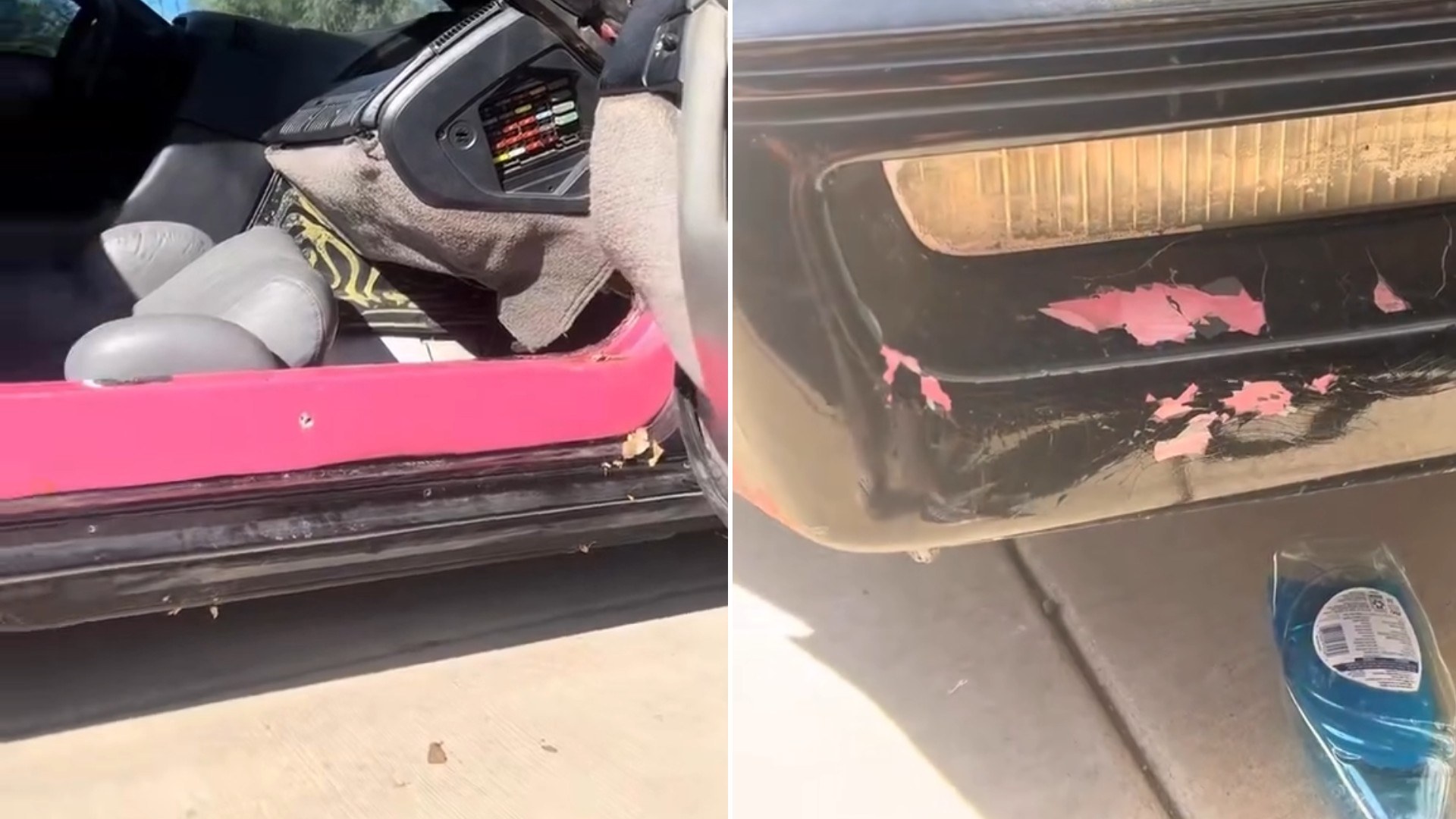 Corvette Owner Thinks He Bought the Pink Barbie Vette After Cracked Black Paint on His C4 Reveals Bright Pink Underneath and an Old Craigslist Ad Describes a Custom Pink 1990 Car