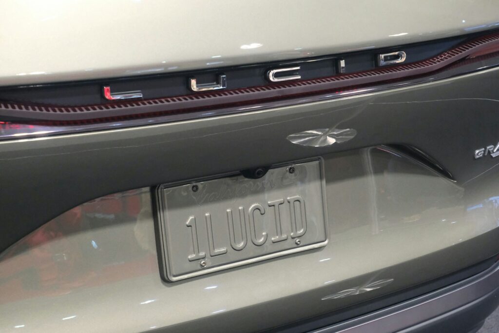 A close up of a license plate on a car