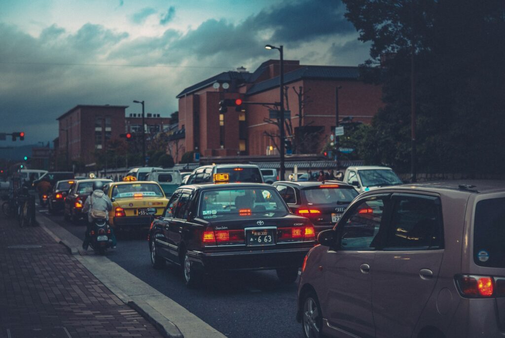 cars on road during night time