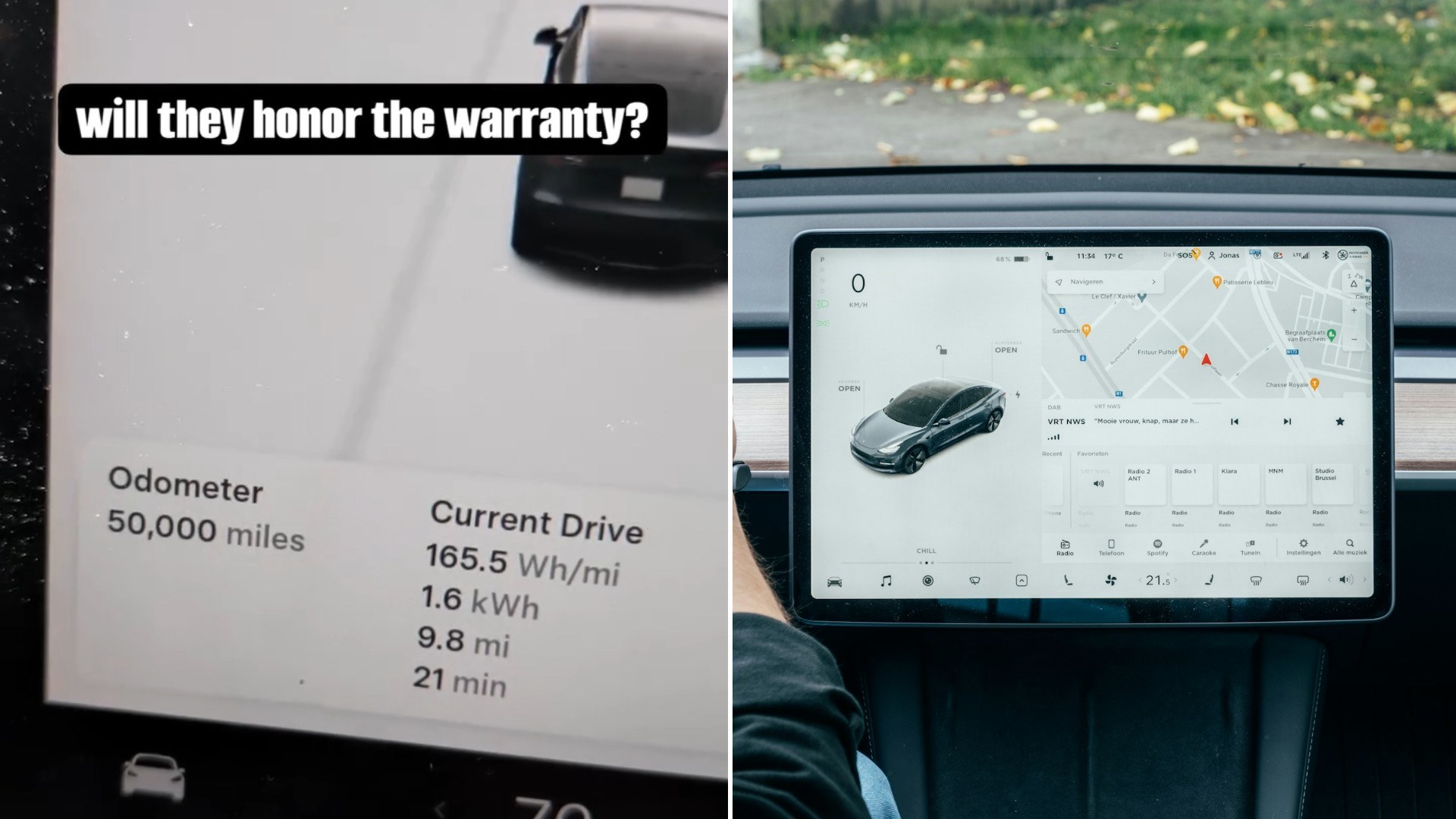 Tesla Driver Films the Odometer Rolling From 49,999 to 50,000 Miles Just Two Miles Before Reaching a Tesla Location and Asks Whether the Warranty Will Be Honored