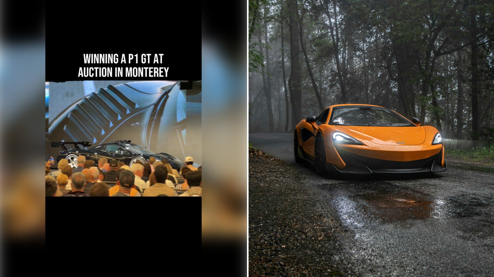 Young Bidder Who Says He Has No Money Raises His Paddle at 2.8 Million Dollars and Wins a McLaren P1 GT at a Monterey Auction as His Friends Erupt Around Him
