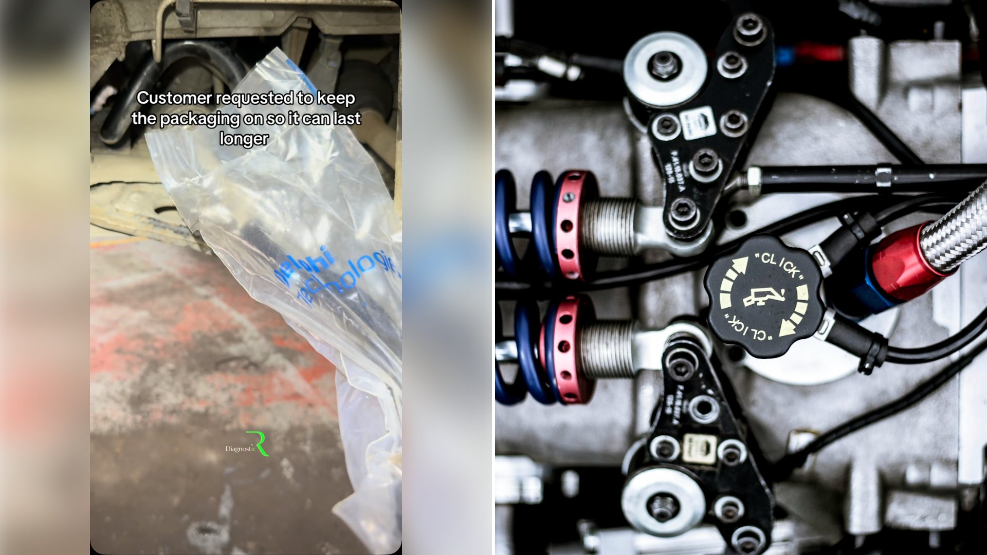 Mobile Mechanic Posts a Tie Rod End Still Wrapped in Plastic Over the Text Customer Requested to Keep the Packaging On So It Can Last Longer and the Caption Lifetime Parts