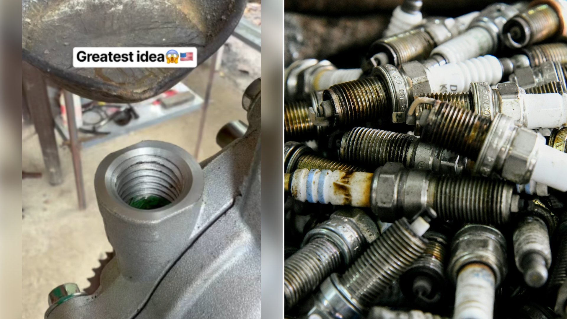 Mechanic Pours Molten Metal Into a Damaged Spark Plug Hole, Sands It Flat, Drills It Out, Cuts Fresh Threads With a Tap and Screws the Plug Back In Over Three Minutes