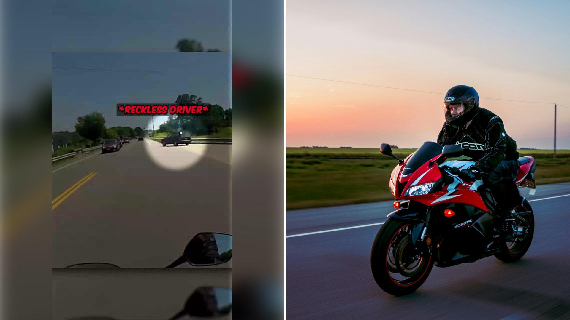 Police Officer Tells a Motorcyclist a Driver Who Cut Him Off Gets a Warning, Then Asks How Fast He Was Going and Hears Probably Eighty in a Captioned Helmet Camera Clip