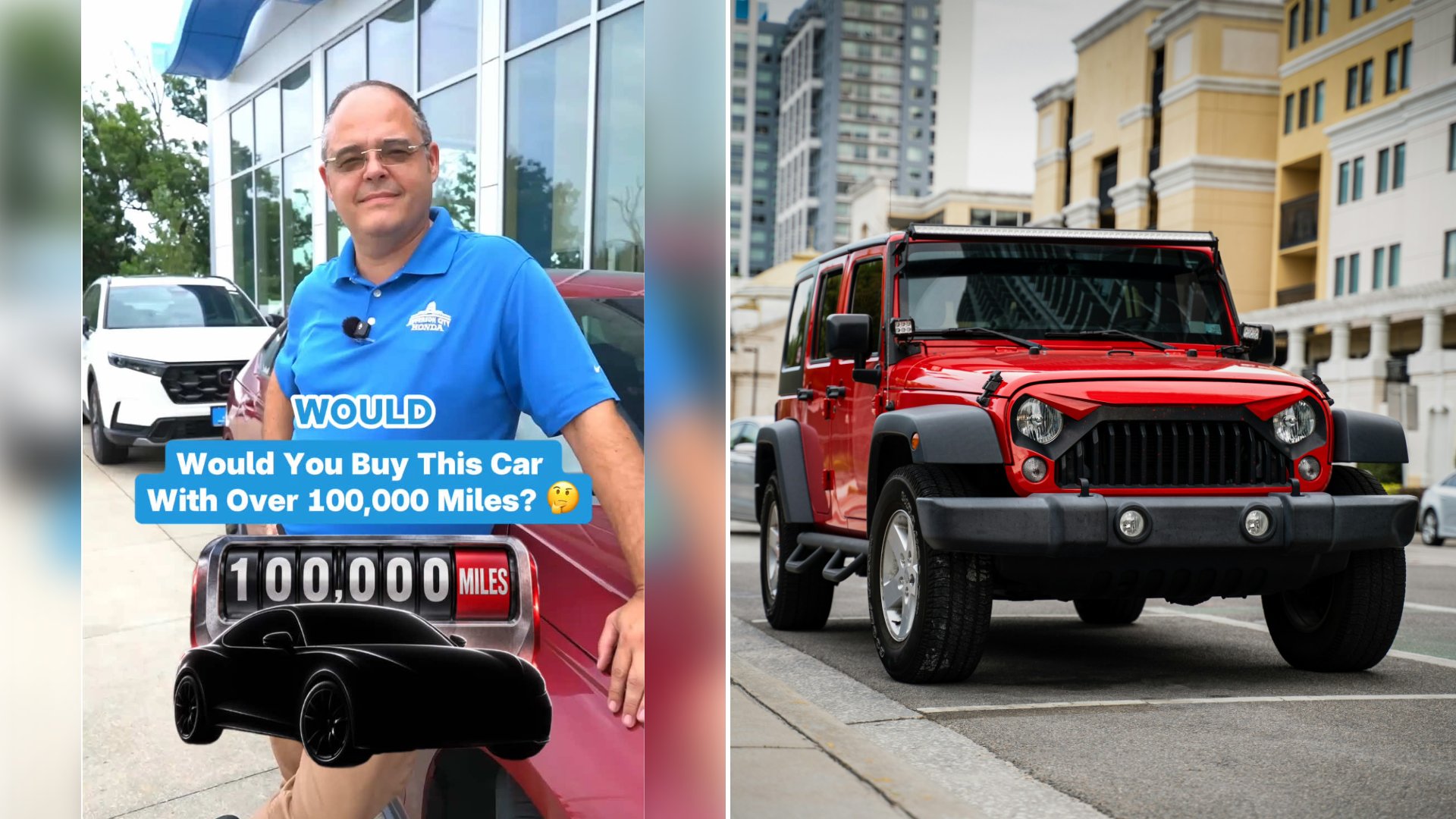 Dealership Employee Fires Off Yes or No Verdicts on Popular Used Models Past One Hundred Thousand Miles, Approving Every Honda and Waving Off the Jeep Wrangler and Ford Bronco
