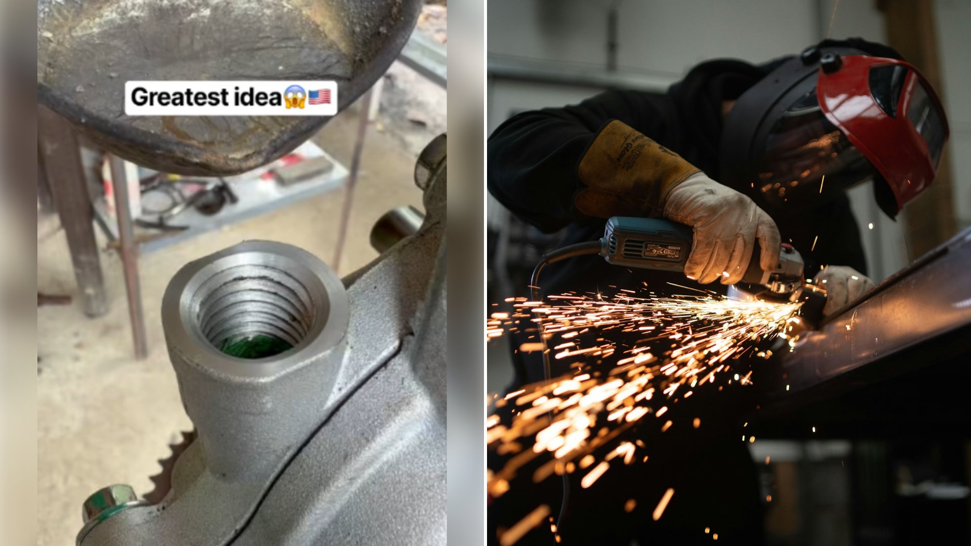 Mechanic Is Pouring Molten Metal Directly Into A Damaged Threaded Hole And Re Tapping It Once It Cools In A Repair Most Shops Have Never Tried