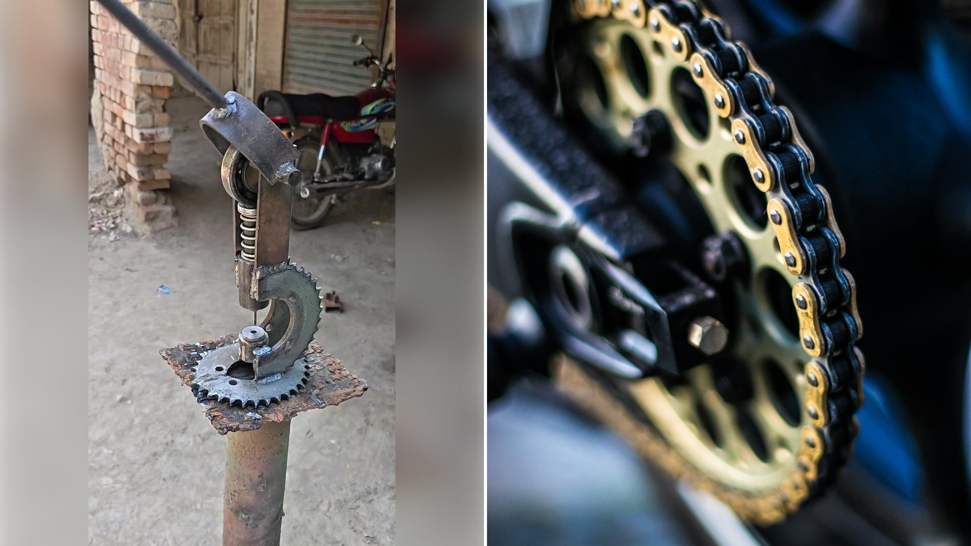 Fabricator Built His Own Homemade Metal Tool Specifically To Break Apart A Motorcycle Chain Link Instead Of Ever Buying A Specialty Breaker
