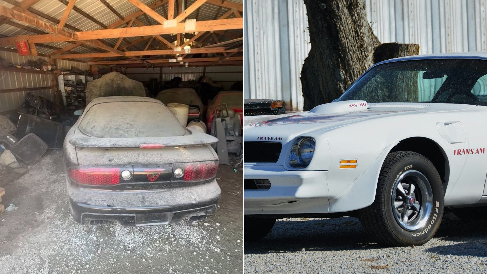 Cover of @thomasschreckenberg's Instagram reel beside an Unsplash photo by Roger Starnes Sr of a white vintage Pontiac Trans Am parked outdoors