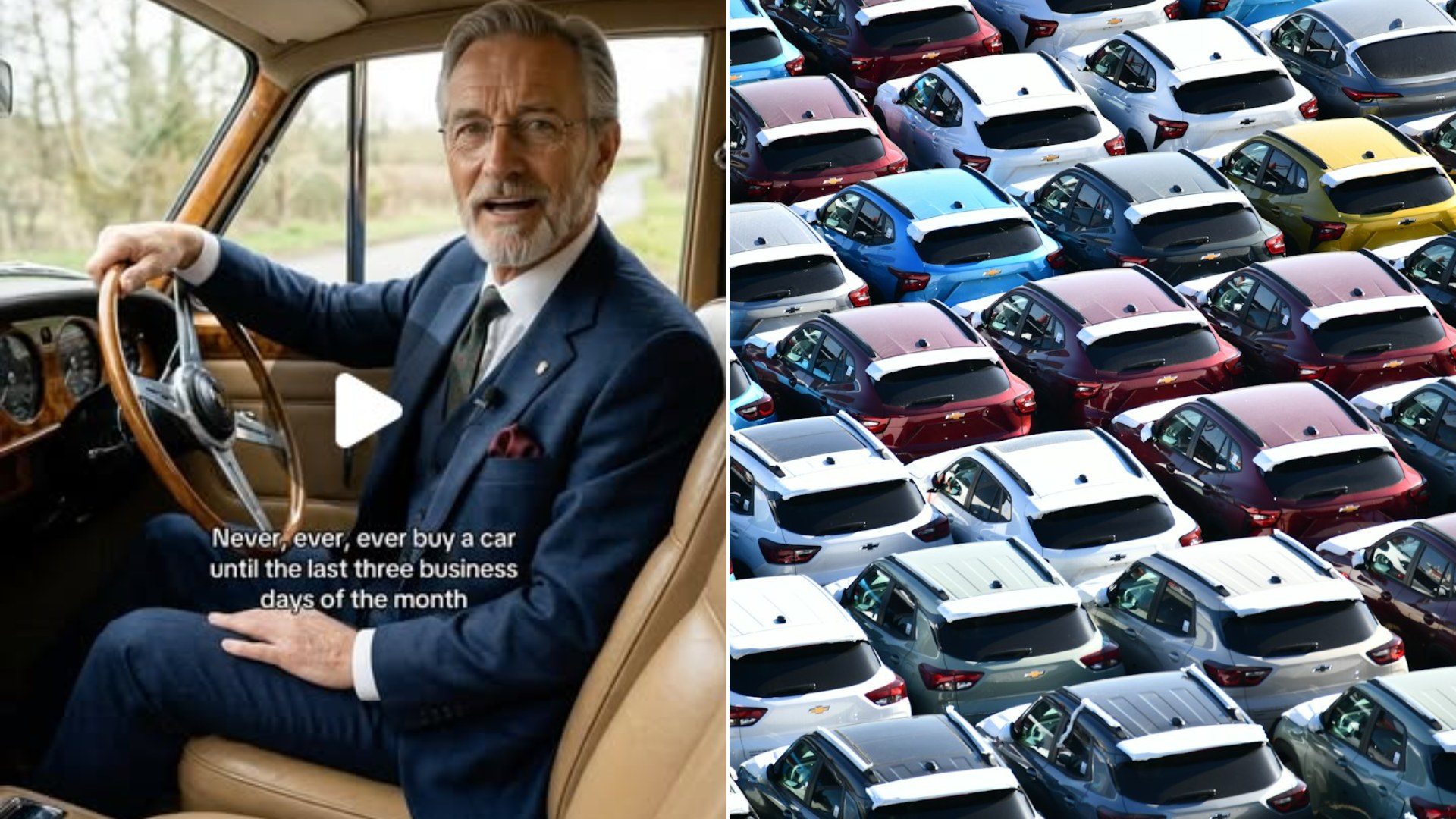 Rows of cars on a dealership lot