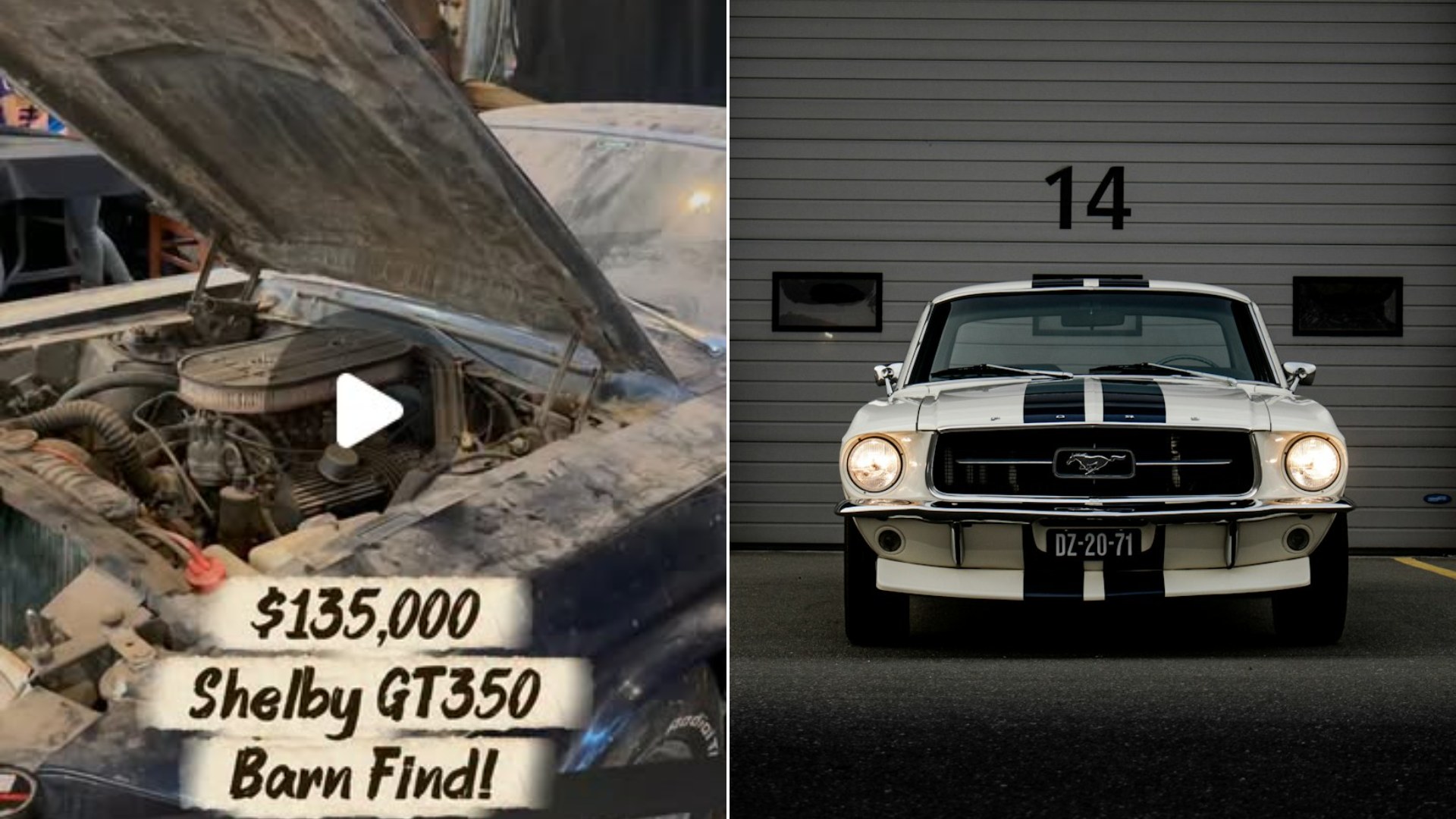 Ford Mustang with racing stripes