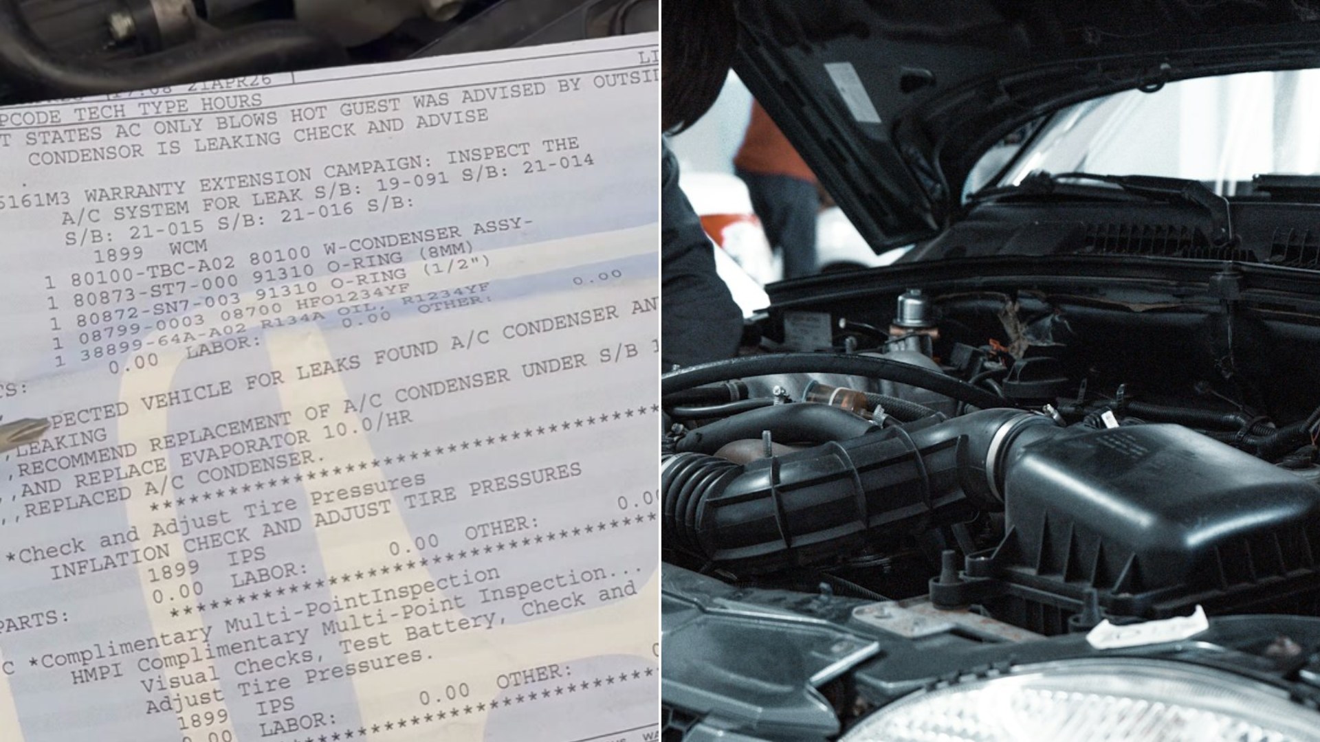 Honda evaporator repair quote: creator cover beside a car dashboard photo