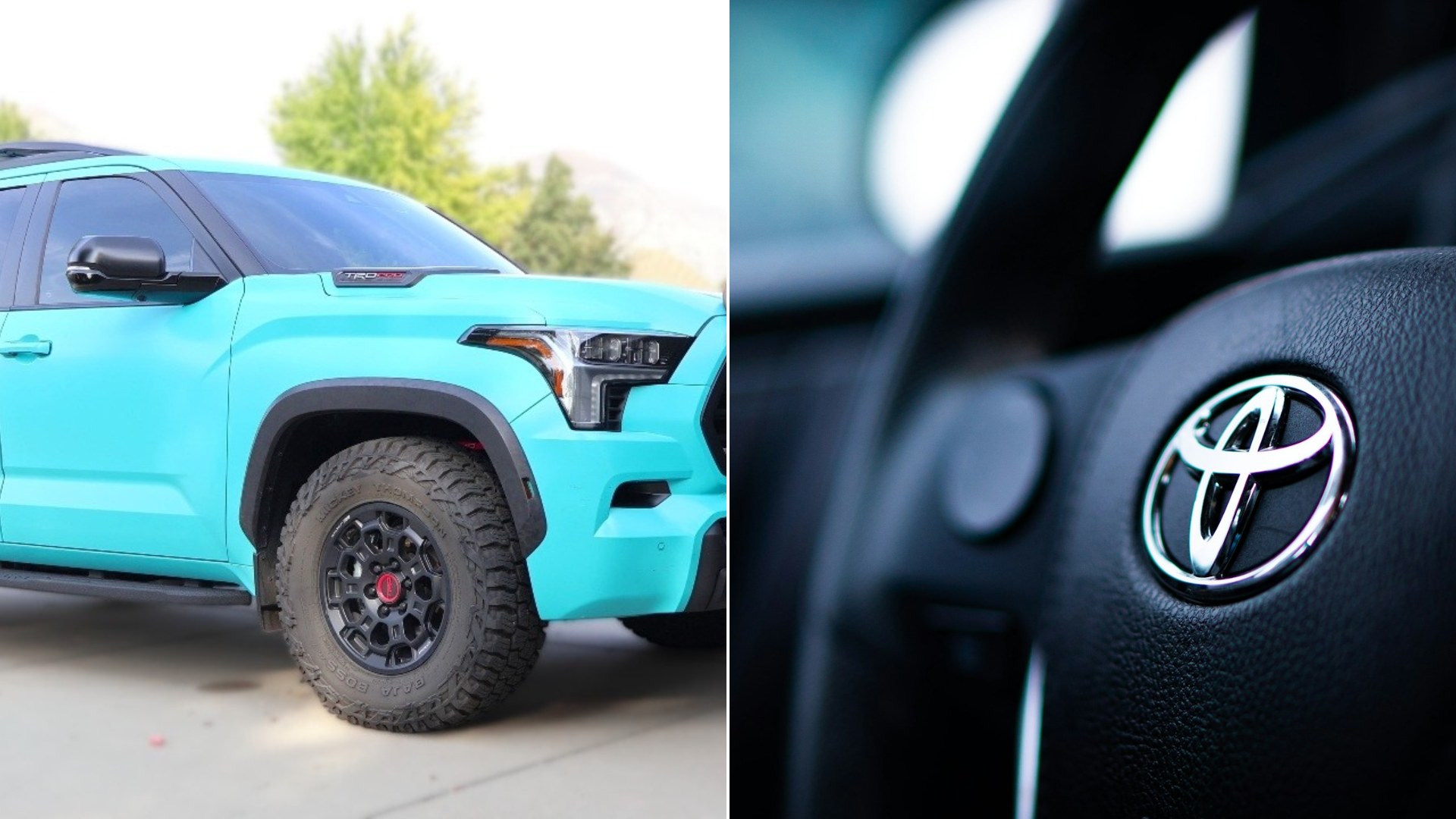 Owner's 2026 Toyota Sequoia: creator cover beside a full-size SUV photo