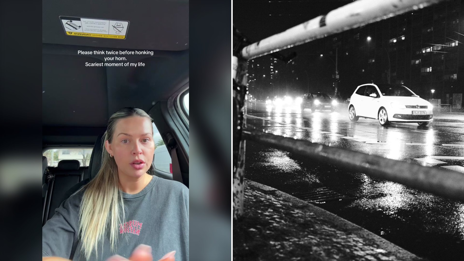 She Honked at a Driver Who Nearly Rear Ended Her in the Rain and He Chased Her Until She Raced Straight to a Police Station